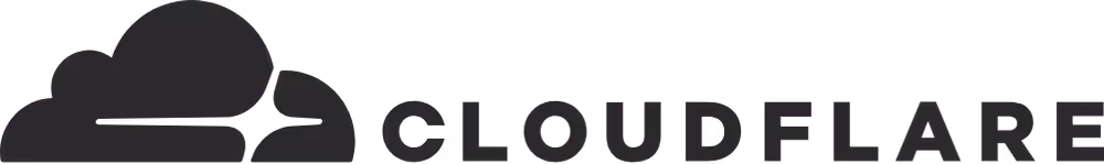 Cloudflare logo featuring stylized cloud graphics alongside the text 'CLOUDFLARE' in bold, modern font. The logo is rendered in a monochromatic color scheme.